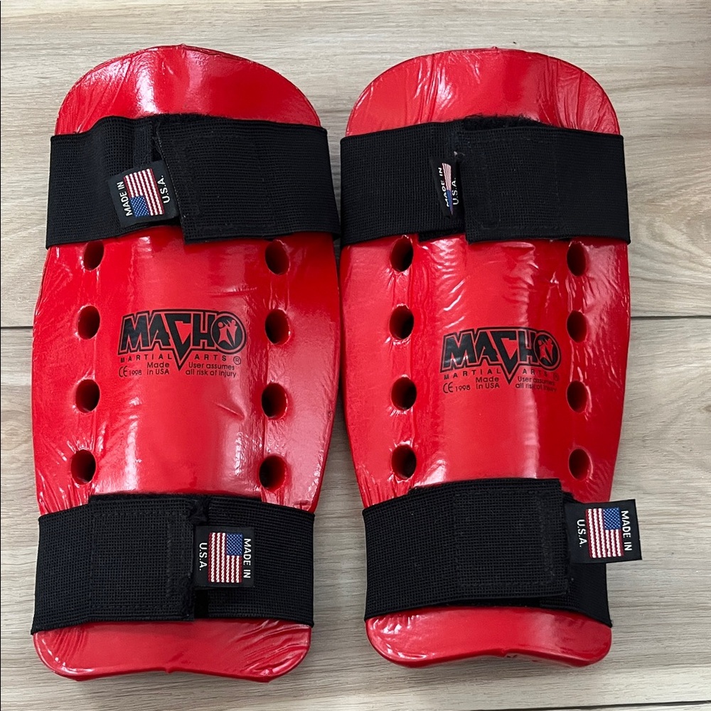 Red Martial Arts Shin Guards
